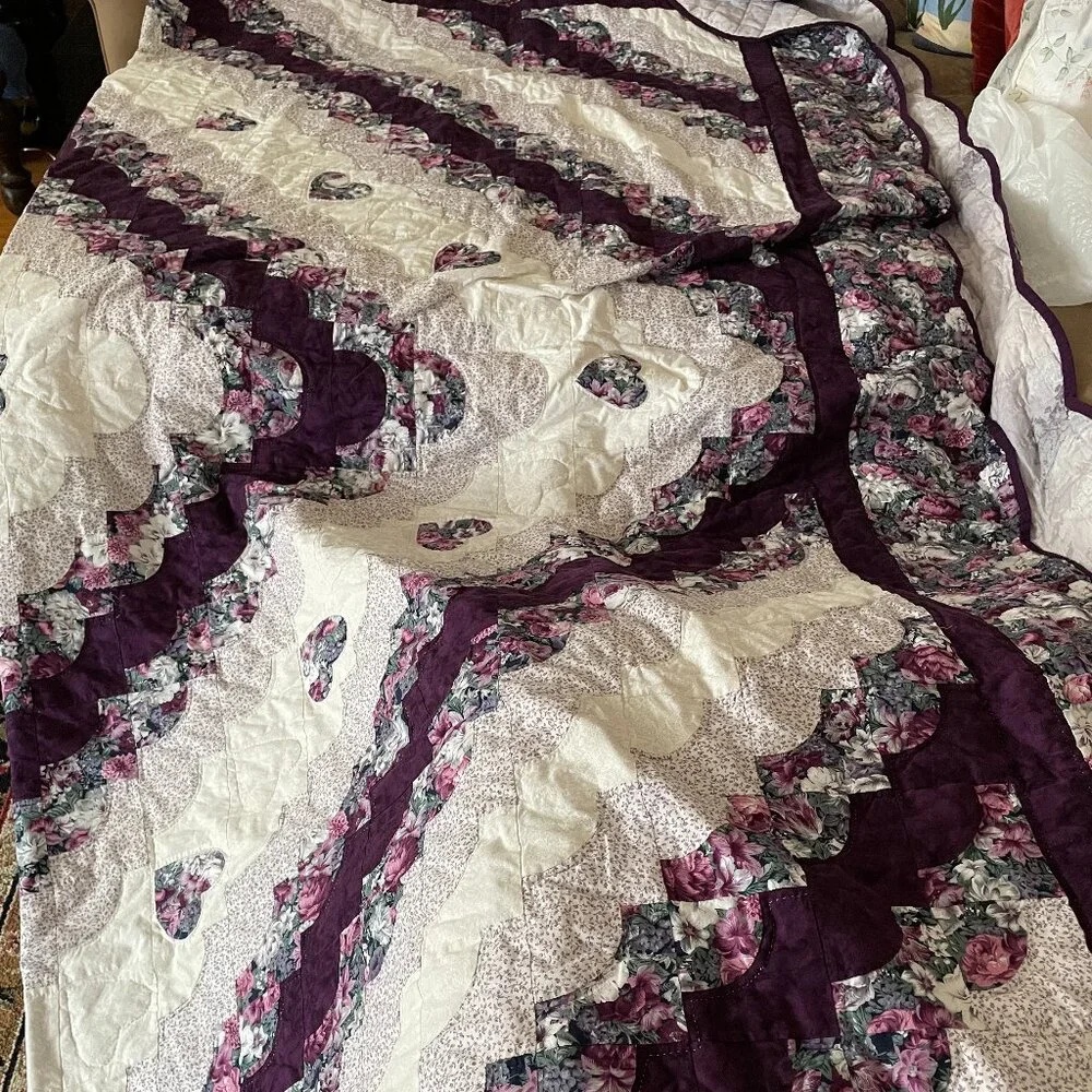 Heirloom Hand Stitched Amish Quilt, Stunning Vintage Heritage, Antique XL King - Picture 11 of 16